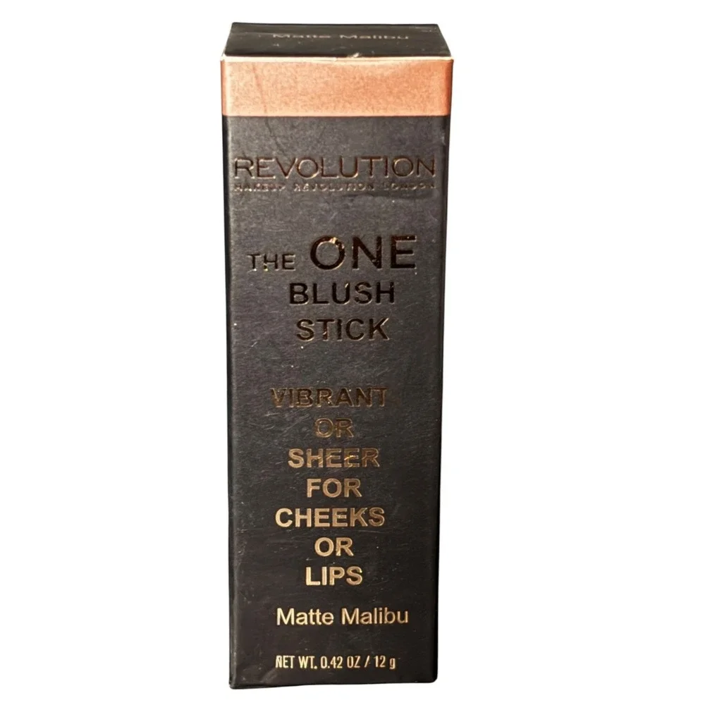 Revolution Makeup London The One Blush Stick Matte Malibu Orange 0.42oz 12g NIB